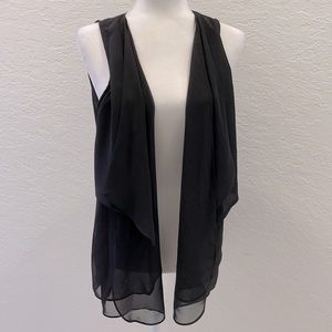 Forever 21 chiffon like black vest layering piece adjustable back